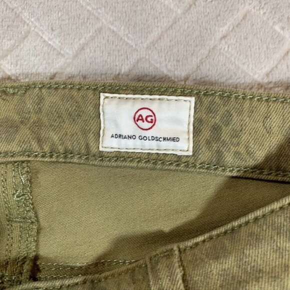 Adriano Goldschmied Womens 25 Denim Jeans Green Snake Reptile Prima Skinny Ankle - Picture 4 of 11